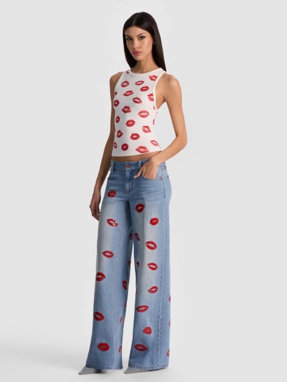 Alice + Olivia Allen Tank Top in Lips size S NWT $135 - Picture 6 of 15